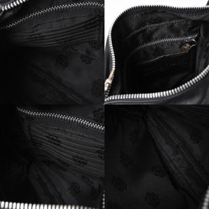 CHROME HEARTS クロムハーツ F-SLINGER レザーショルダーバッグ ダガージップ CHプラス クロスボール セメタリークロスパッチ ブラック レザー シルバー925 美品 中古 4a005233