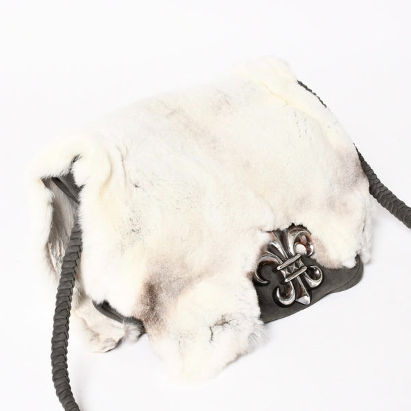 新品未使用 CHROME HEARTS クロムハーツ BAGMAIL BS FLUER メールバッグ BSフレア ショルダーバッグ ヌバック シルバー925 中古 4a005207