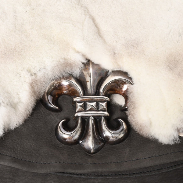 新品未使用 CHROME HEARTS クロムハーツ BAGMAIL BS FLUER メールバッグ BSフレア ショルダーバッグ ヌバック シルバー925 中古 4a005207