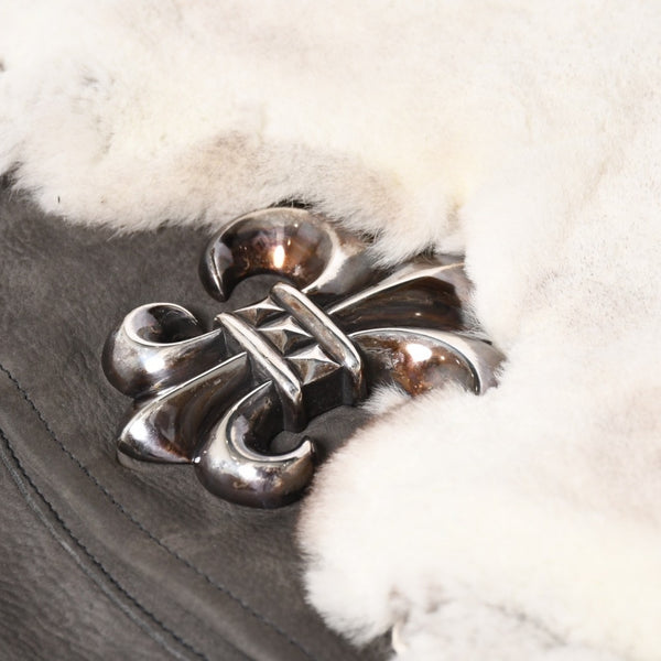 新品未使用 CHROME HEARTS クロムハーツ BAGMAIL BS FLUER メールバッグ BSフレア ショルダーバッグ ヌバック シルバー925 中古 4a005207