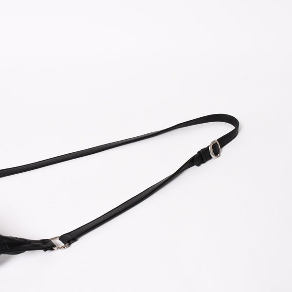 CHROME HEARTS クロムハーツ F-SLINGER レザーショルダーバッグ ダガージップ CHプラス クロスボール セメタリークロスパッチ ブラック レザー シルバー925 美品 中古 4a005233