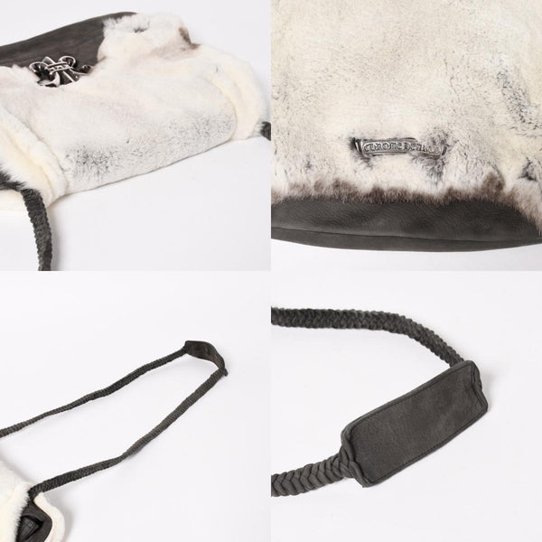 新品未使用 CHROME HEARTS クロムハーツ BAGMAIL BS FLUER メールバッグ BSフレア ショルダーバッグ ヌバック シルバー925 中古 4a005207