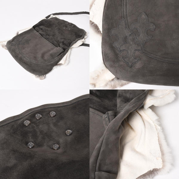 新品未使用 CHROME HEARTS クロムハーツ BAGMAIL BS FLUER メールバッグ BSフレア ショルダーバッグ ヌバック シルバー925 中古 4a005207