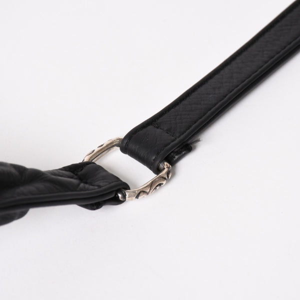 CHROME HEARTS クロムハーツ F-SLINGER レザーショルダーバッグ ダガージップ CHプラス クロスボール セメタリークロスパッチ ブラック レザー シルバー925 美品 中古 4a005233