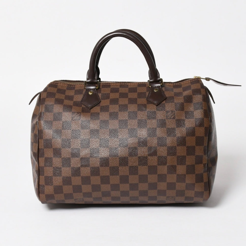 極美品 LOUIS VUITTON ルイヴィトン スピーディ30 ハンドバッグ ダミエキャンバス N41531 ゴールド金具 ブラウン 中古 4a005241