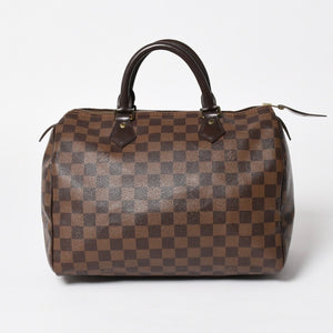 極美品 LOUIS VUITTON ルイヴィトン スピーディ30 ハンドバッグ ダミエキャンバス N41531 ゴールド金具 ブラウン 中古 4a005241