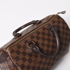 極美品 LOUIS VUITTON ルイヴィトン スピーディ30 ハンドバッグ ダミエキャンバス N41531 ゴールド金具 ブラウン 中古 4a005241