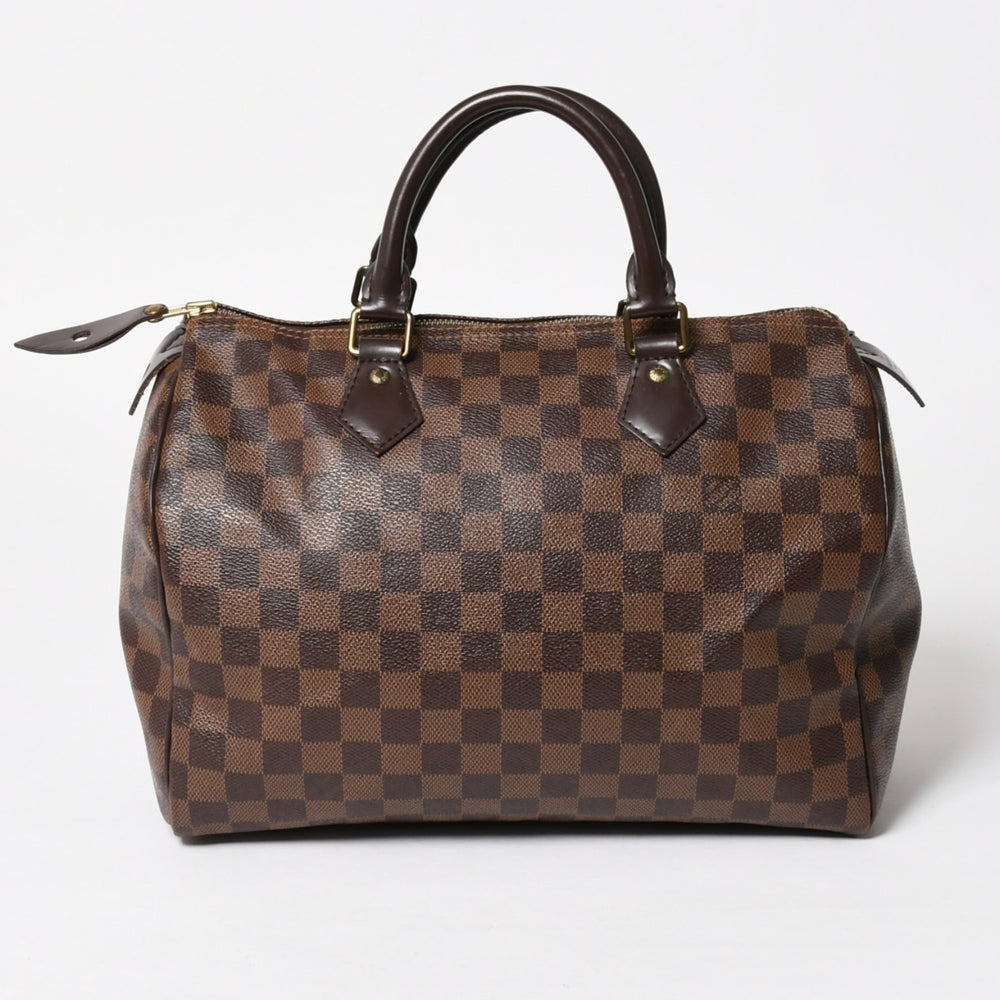 極美品 LOUIS VUITTON ルイヴィトン スピーディ30 ハンドバッグ ダミエキャンバス N41531 ゴールド金具 ブラウン 中古 4a005241