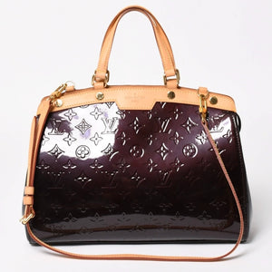 極美品 LOUIS VUITTON ルイヴィトン モノグラムヴェルニ ブレアMM M91619 2WAY ハンドバッグ アマラント ゴールド金具 中古 4a005248