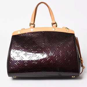 極美品 LOUIS VUITTON ルイヴィトン モノグラムヴェルニ ブレアMM M91619 2WAY ハンドバッグ アマラント ゴールド金具 中古 4a005248