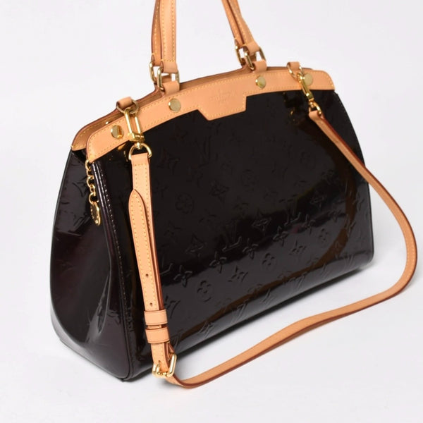 極美品 LOUIS VUITTON ルイヴィトン モノグラムヴェルニ ブレアMM M91619 2WAY ハンドバッグ アマラント ゴールド金具 中古 4a005248