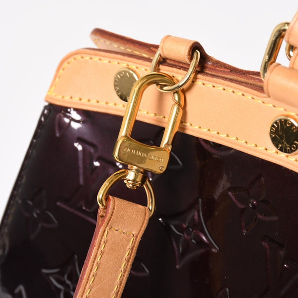 極美品 LOUIS VUITTON ルイヴィトン モノグラムヴェルニ ブレアMM M91619 2WAY ハンドバッグ アマラント ゴールド金具 中古 4a005248