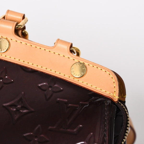 極美品 LOUIS VUITTON ルイヴィトン モノグラムヴェルニ ブレアMM M91619 2WAY ハンドバッグ アマラント ゴールド金具 中古 4a005248