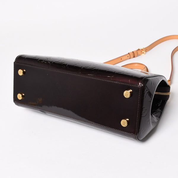 極美品 LOUIS VUITTON ルイヴィトン モノグラムヴェルニ ブレアMM M91619 2WAY ハンドバッグ アマラント ゴールド金具 中古 4a005248