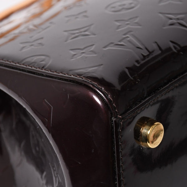 極美品 LOUIS VUITTON ルイヴィトン モノグラムヴェルニ ブレアMM M91619 2WAY ハンドバッグ アマラント ゴールド金具 中古 4a005248