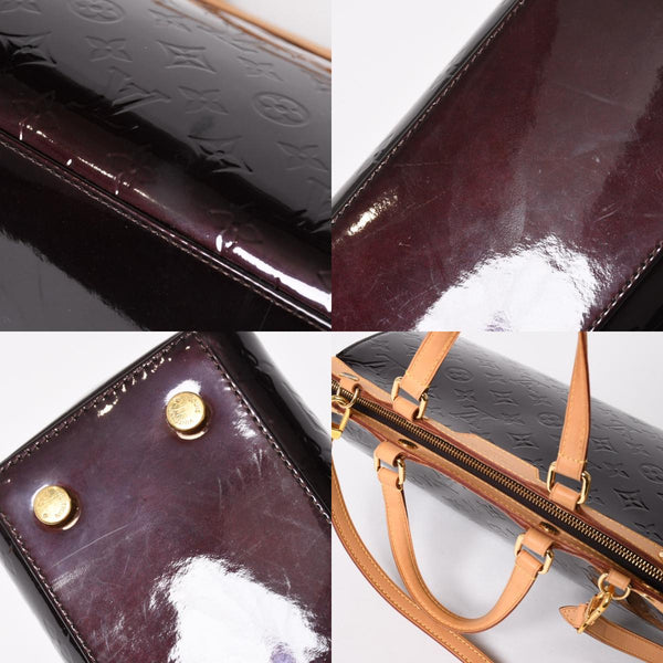 極美品 LOUIS VUITTON ルイヴィトン モノグラムヴェルニ ブレアMM M91619 2WAY ハンドバッグ アマラント ゴールド金具 中古 4a005248