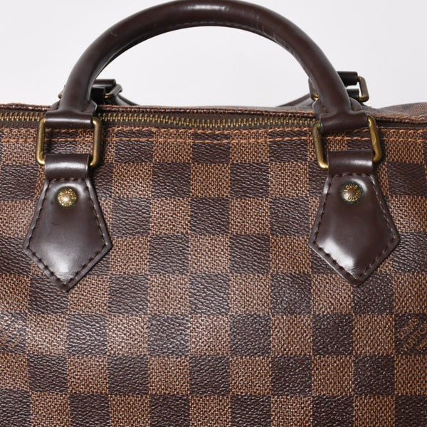 極美品 LOUIS VUITTON ルイヴィトン スピーディ30 ハンドバッグ ダミエキャンバス N41531 ゴールド金具 ブラウン 中古 4a005241