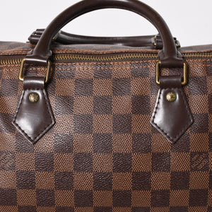 極美品 LOUIS VUITTON ルイヴィトン スピーディ30 ハンドバッグ ダミエキャンバス N41531 ゴールド金具 ブラウン 中古 4a005241