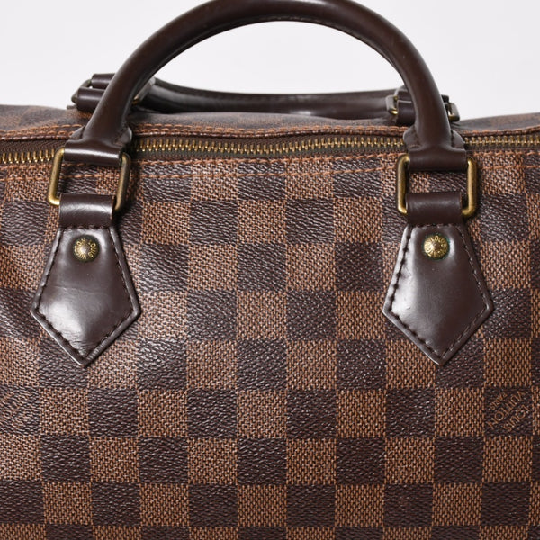 極美品 LOUIS VUITTON ルイヴィトン スピーディ30 ハンドバッグ ダミエキャンバス N41531 ゴールド金具 ブラウン 中古 4a005241