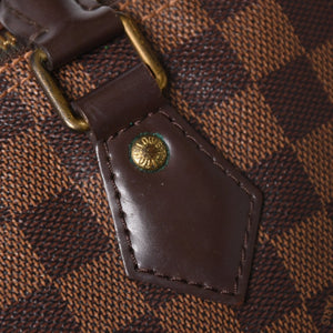 極美品 LOUIS VUITTON ルイヴィトン スピーディ30 ハンドバッグ ダミエキャンバス N41531 ゴールド金具 ブラウン 中古 4a005241