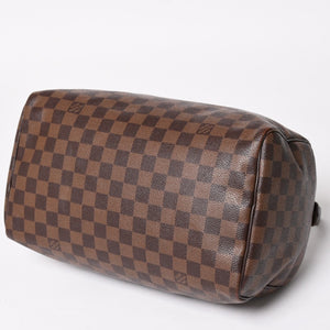 極美品 LOUIS VUITTON ルイヴィトン スピーディ30 ハンドバッグ ダミエキャンバス N41531 ゴールド金具 ブラウン 中古 4a005241
