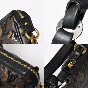 LOUIS VUITTON ルイヴィトン モノグラムスパンコール ポシェットアクセソワール ショルダーバッグ M26473 ブラック ブラウン ゴールド金具 美品 中古 4a004863