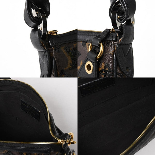 LOUIS VUITTON ルイヴィトン モノグラムスパンコール ポシェットアクセソワール ショルダーバッグ M26473 ブラック ブラウン ゴールド金具 美品 中古 4a004863