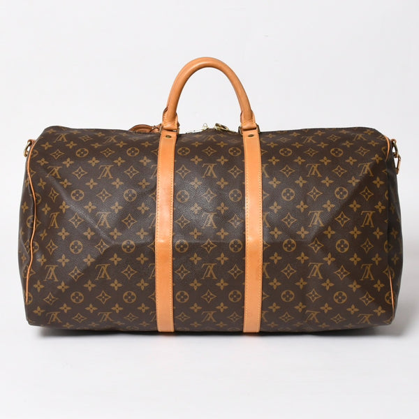 LOUIS VUITTON ルイヴィトン モノグラム キーポルバンドリエール55 2WAY ボストンバック M41414 ブラウン キャンバス 美品 中古 4a005047