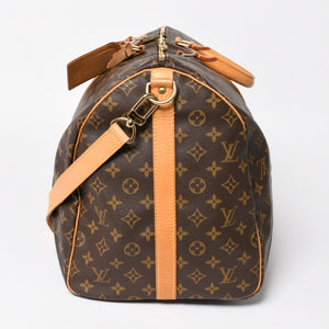 LOUIS VUITTON ルイヴィトン モノグラム キーポルバンドリエール55 2WAY ボストンバック M41414 ブラウン キャンバス 美品 中古 4a005047