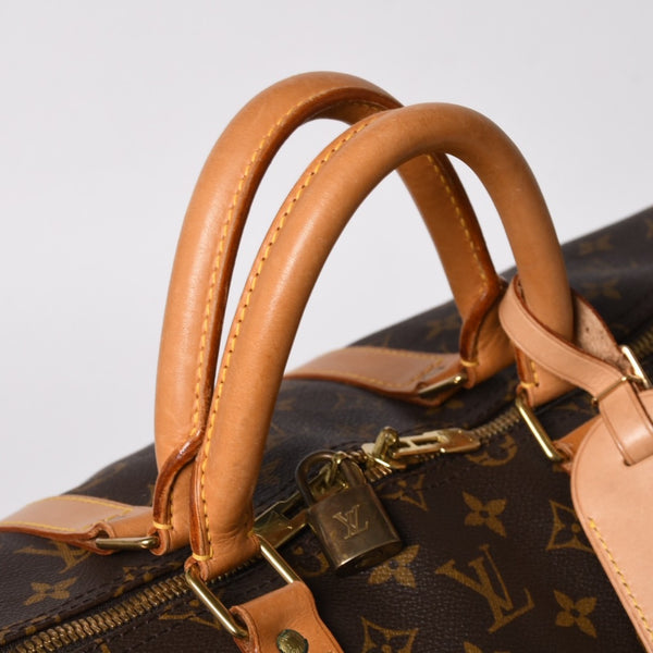 LOUIS VUITTON ルイヴィトン モノグラム キーポルバンドリエール55 2WAY ボストンバック M41414 ブラウン キャンバス 美品 中古 4a005047