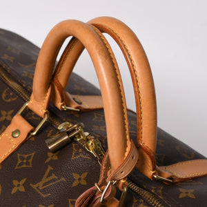 LOUIS VUITTON ルイヴィトン モノグラム キーポルバンドリエール55 2WAY ボストンバック M41414 ブラウン キャンバス 美品 中古 4a005047