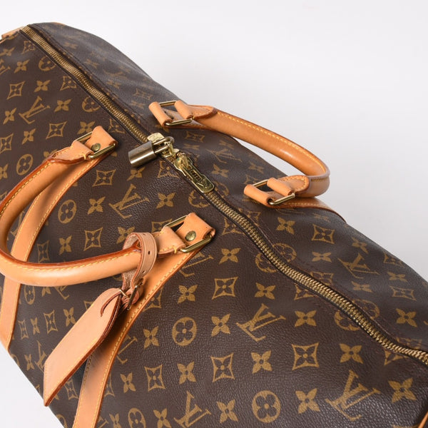 LOUIS VUITTON ルイヴィトン モノグラム キーポルバンドリエール55 2WAY ボストンバック M41414 ブラウン キャンバス 美品 中古 4a005047
