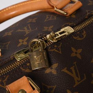 LOUIS VUITTON ルイヴィトン モノグラム キーポルバンドリエール55 2WAY ボストンバック M41414 ブラウン キャンバス 美品 中古 4a005047
