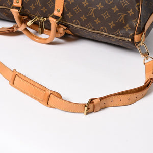 LOUIS VUITTON ルイヴィトン モノグラム キーポルバンドリエール55 2WAY ボストンバック M41414 ブラウン キャンバス 美品 中古 4a005047