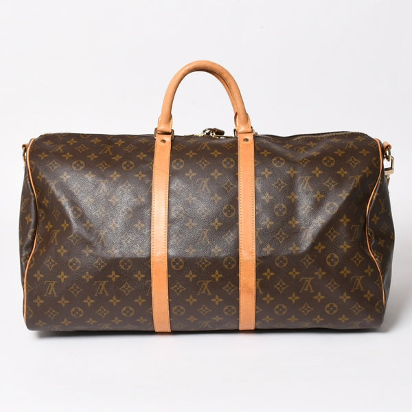 LOUIS VUITTON ルイヴィトン モノグラム キーポルバンドリエール55 2WAY ボストンバック M41414 ブラウン キャンバス 良品 中古 4a004899