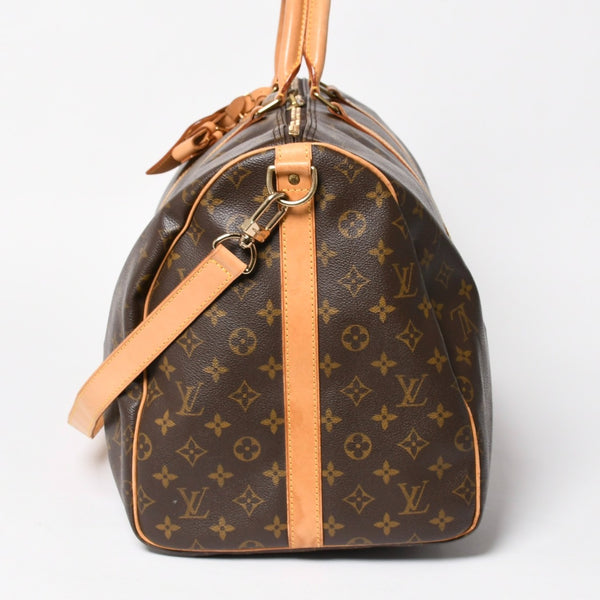 LOUIS VUITTON ルイヴィトン モノグラム キーポルバンドリエール55 2WAY ボストンバック M41414 ブラウン キャンバス 良品 中古 4a004899