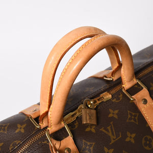 LOUIS VUITTON ルイヴィトン モノグラム キーポルバンドリエール55 2WAY ボストンバック M41414 ブラウン キャンバス 良品 中古 4a004899