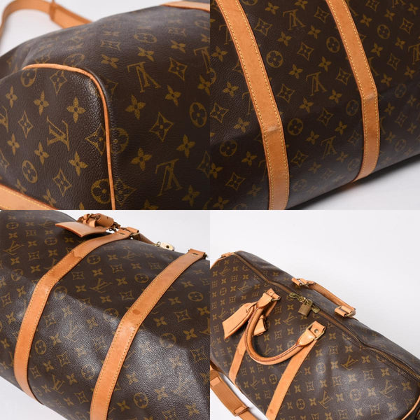 LOUIS VUITTON ルイヴィトン モノグラム キーポルバンドリエール55 2WAY ボストンバック M41414 ブラウン キャンバス 良品 中古 4a004899