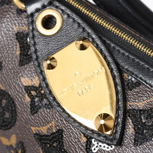 LOUIS VUITTON ルイヴィトン モノグラムスパンコール ポシェットアクセソワール ショルダーバッグ M26473 ブラック ブラウン ゴールド金具 美品 中古 4a004863