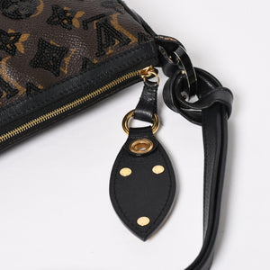 LOUIS VUITTON ルイヴィトン モノグラムスパンコール ポシェットアクセソワール ショルダーバッグ M26473 ブラック ブラウン ゴールド金具 美品 中古 4a004863