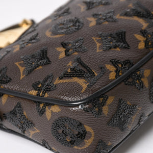 LOUIS VUITTON ルイヴィトン モノグラムスパンコール ポシェットアクセソワール ショルダーバッグ M26473 ブラック ブラウン ゴールド金具 美品 中古 4a004863