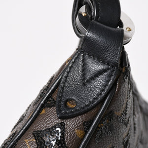 LOUIS VUITTON ルイヴィトン モノグラムスパンコール ポシェットアクセソワール ショルダーバッグ M26473 ブラック ブラウン ゴールド金具 美品 中古 4a004863