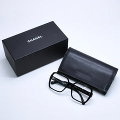 CHANEL シャネル スクエア型サングラス 5408 c.622/1W サイズ56□17 140 ブラック 伊達メガネ アイウェア ゴールドメタル金具 美品 中古 4a005243