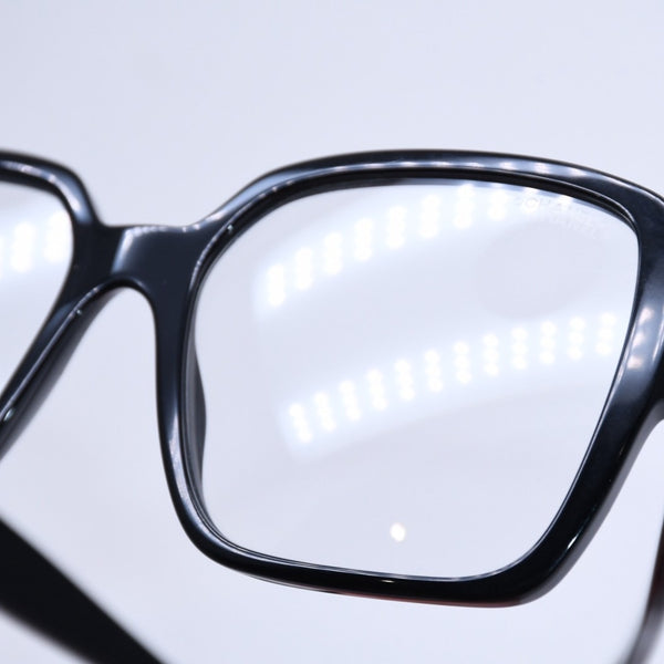 CHANEL シャネル スクエア型サングラス 5408 c.622/1W サイズ56□17 140 ブラック 伊達メガネ アイウェア ゴールドメタル金具 美品 中古 4a005243
