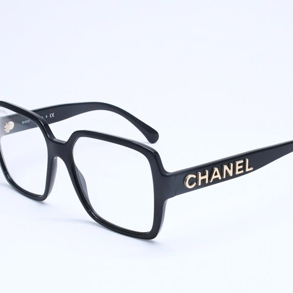 CHANEL シャネル スクエア型サングラス 5408 c.622/1W サイズ56□17 140 ブラック 伊達メガネ アイウェア ゴールドメタル金具 美品 中古 4a005243