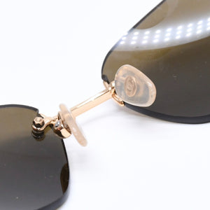 CHANEL Rimless Sunglasses Eyewear 4018 c.139/73 Size 68□17 120 Coco Mark Brown Good Condition Used 4a005422