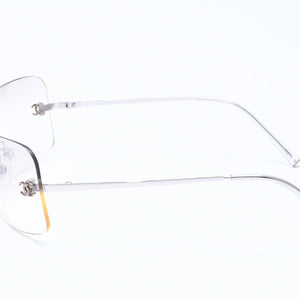 極美品 CHANEL シャネル リムレス サングラス 4017 c.124/6l サイズ62□17 120 ココマーク グラデーション アイウェア シルバー金具 中古 4a005424