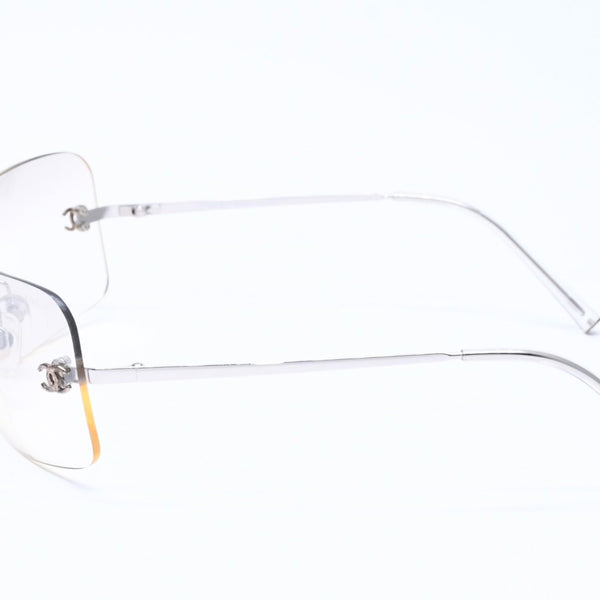 極美品 CHANEL シャネル リムレス サングラス 4017 c.124/6l サイズ62□17 120 ココマーク グラデーション アイウェア シルバー金具 中古 4a005424