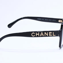 画像をギャラリービューアに読み込む, CHANEL シャネル スクエア型サングラス 5408 c.622/1W サイズ56□17 140 ブラック 伊達メガネ アイウェア ゴールドメタル金具 美品 中古 4a005243