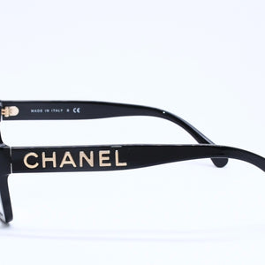 CHANEL シャネル スクエア型サングラス 5408 c.622/1W サイズ56□17 140 ブラック 伊達メガネ アイウェア ゴールドメタル金具 美品 中古 4a005243